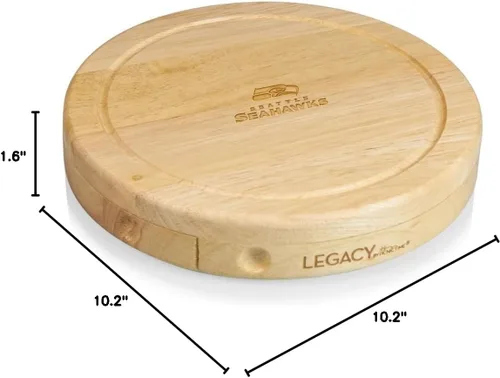 Vista 9 de Picnic TIME NFL Brie Cheese Board and Knife Set - Charcuterie Board Set - Wood Cutting Board