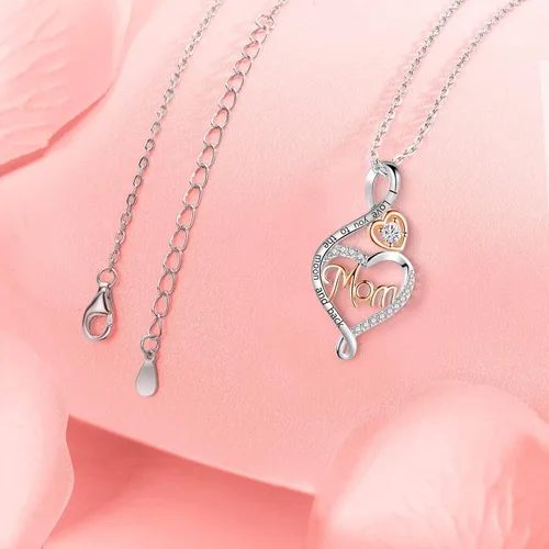 Vista 4 de BFF&UNICORN - Collar de plata de ley S925, regalo para la abuela, nana y madre