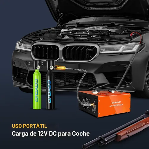 Vista 4 de GOYOJO Compresor de Aire PCP, Máximo 4500 PSI / 300 Bar, Llenado Rápido para Pistolas de Aire o Tanque de Paintball, Apagado Automático
