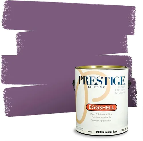 Vista 89 de PRESTIGE Pinturas de pintura interior e imprimación en uno, 1 galón, plano, combinación comparable de Sherwin Williams* Kimono Violet*