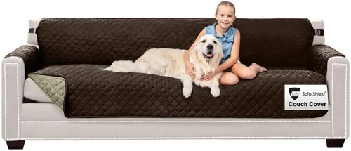 Vista 101 de Sofa Shield Funda de sofá con correa, reversible, resistente a las manchas y al desgarro, funda acolchada de microfibra, lavables, asiento de 62