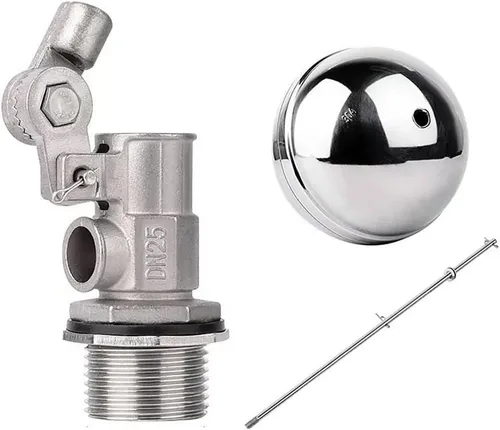 Vista 3 de 1pcs Stainless Steel 304 Adjustable Float Valve，DN15-DN25 Water Level Control Floating Ball Valve Flow Cistern/Expansion(1/2inch)