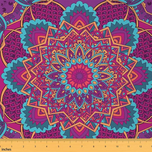 Vista 31 de Castle Fairy - Tela decorativa con flores Mandala de Castle Fairy por The Yard, diseño rústico de diente de león floral naturaleza planta