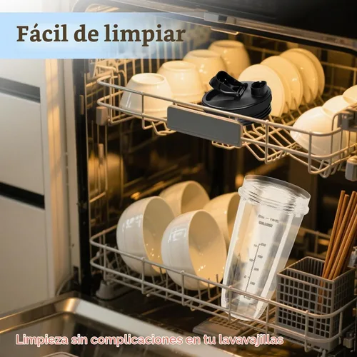 Vista 7 de Paquete de 2 vasos de licuadora de repuesto para Ninja, vasos de licuadora de 24 onzas con tapas para llevar, compatibles con Nutri Ninja Auto IQ