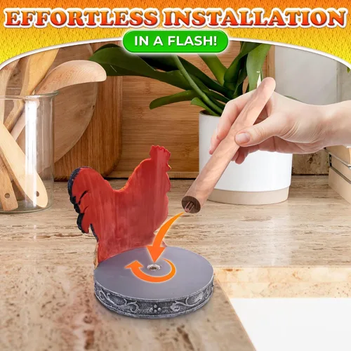 Vista 5 de Gifts & Decor Soporte para toalla estilo country con motivo de gallo rojo