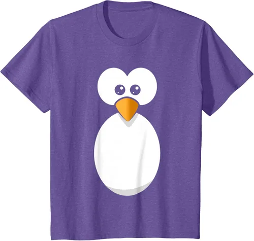 Vista 38 de Camiseta divertida con diseño de cara de pingüino o disfraz fácil, color negro, talla S