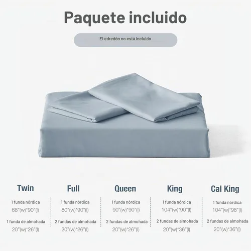 Vista 7 de Lekesky Juego de Funda de Edredón Tamaño King, Funda de Edredón Azul Brumoso, 3 Piezas de Microfibra Ultra Suave Funda de Consolador con Cremallera