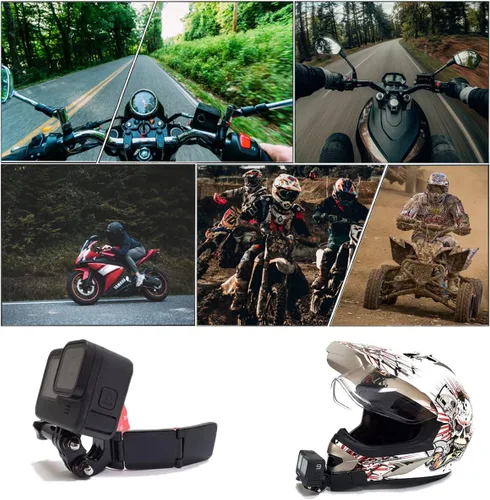 Vista 6 de Soporte de barbilla para casco para GoPro, soporte de barbilla adhesivo compatible con casco de cara completa para motocicleta, grabación POV