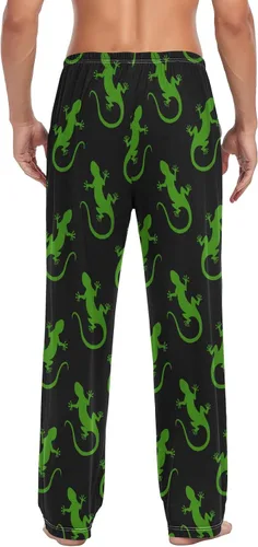 Vista 5 de Aslsiy Lizards Green - Pantalones de pijama para hombre, pantalones suaves separados para hombre, pantalones de descanso