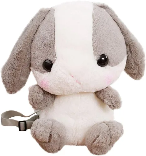 Vista 5 de Mochila de peluche con diseño de conejito con regalo ajustable para mujeres y niñas, Marrón, Tamaño único, Viajar