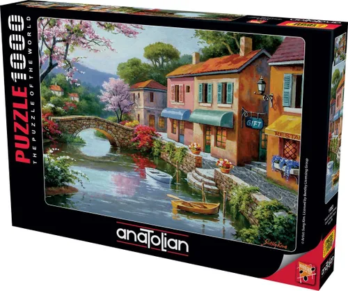 Vista 2 de Anatolian Puzzle - Tiendas pintorescas del pueblo, rompecabezas de 1000 piezas, #1053