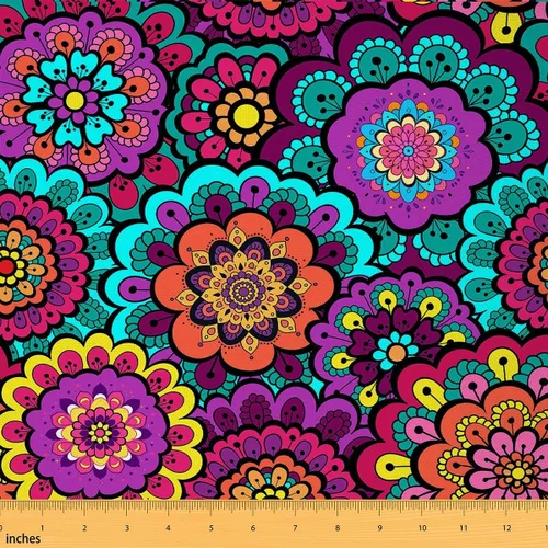 Vista 15 de Castle Fairy - Tela decorativa con flores Mandala de Castle Fairy por The Yard, diseño rústico de diente de león floral naturaleza planta
