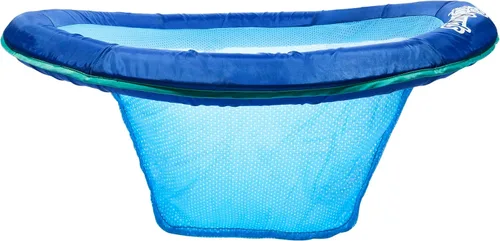 Vista 4 de SwimWays Spring Float Premium Papasan - Tumbona inflable para piscina para adultos con inflado rápido para edades de 15 años en adelante Azul Papasan