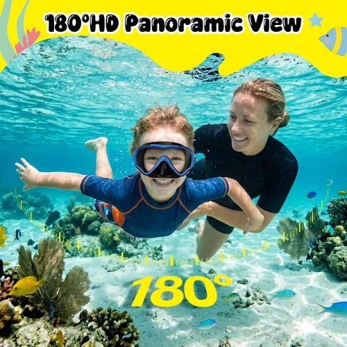 Vista 7 de VegoVia Gafas de natación para niños con cubierta para la nariz, antiempañamiento de visión amplia, máscara de natación transparente para niños