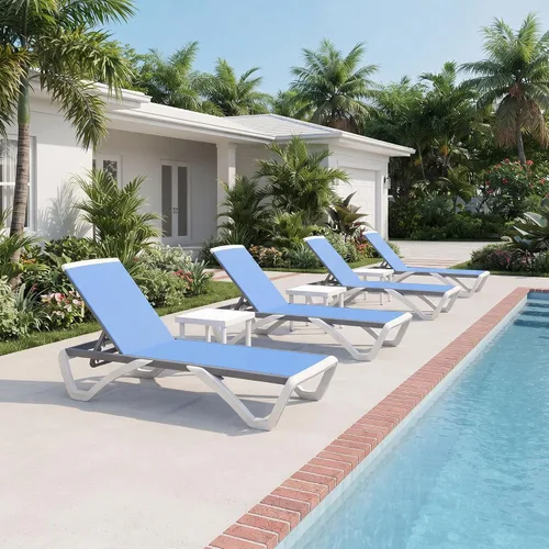 Vista 40 de PURPLE LEAF Patio Chaise Lounge - Silla con brazos de plástico