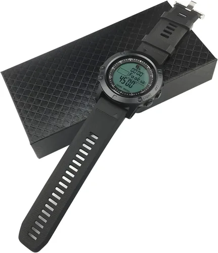Vista 6 de Reloj de árbitro deportivo de fútbol, entrenador de fútbol, temporizador de árbitro con hebilla de acero inoxidable y silbato de árbitro con agarre