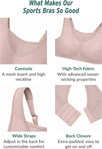 Vista 6 de Glamorise Women's Plus Size No-Bounce Camisole Sports Bra Wirefree #1067