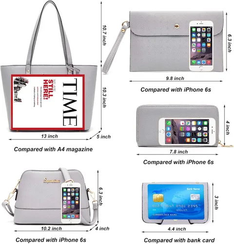 Vista 4 de Soperwillton - Juego de bolsas para mujer a la moda, 5