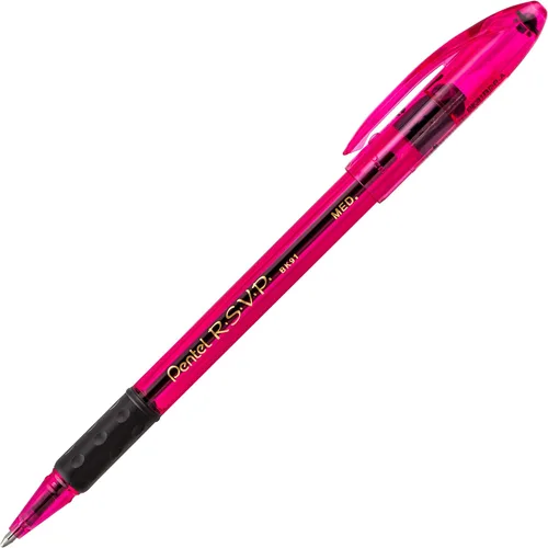 Vista 2 de Bolígrafo Pentel RSVP Razzle-Dazzle, (1.0mm) trazo medio, tinta negra, paquete de 5 unidades (BK91RDBP5M)