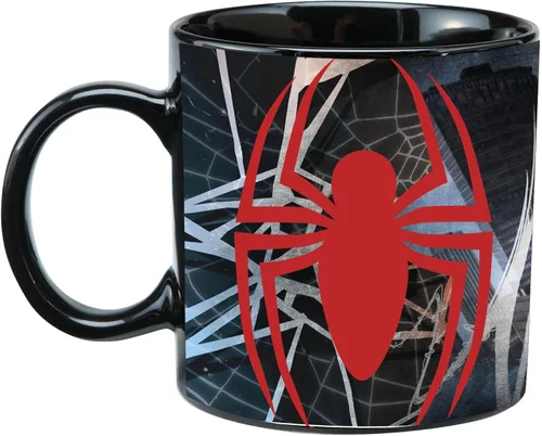 Vista 4 de Vandor Marvel Spider-Man - Taza de cerámica reactiva al calor, 20 onzas