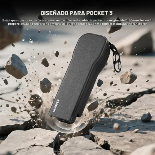Vista 7 de NEEWER Funda protectora Pocket 3 con mosquetón, resistente a prueba de golpes, funda rígida de viaje, compatible con DJI Osmo Pocket 3 Gimbal Screen