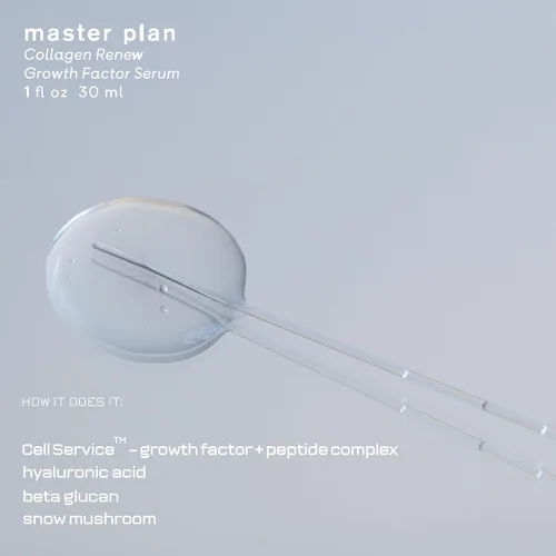 Vista 5 de Master Plan, colágeno Renew Growth Factor Serum con péptido clínico, ácido hialurónico y biofermento de algas marinas