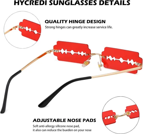 Vista 3 de Hycredi Gafas de sol de trébol irlandés del día de San Patricio, gafas de disfraz de duende de trébol de cuatro hojas verdes