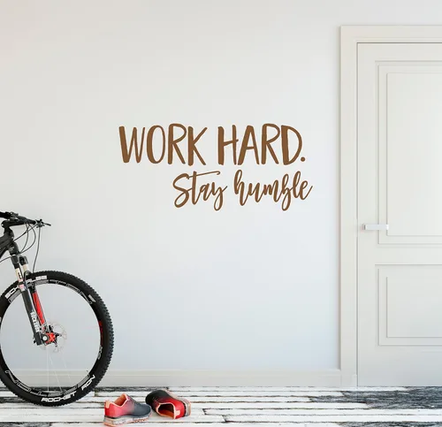Vista 11 de 24"x10" trabajar duro permanecer humilde Workout éxito lente pensamiento positivo Reto Deportes Fitness ejercicio tren pared calcomanía arte mural