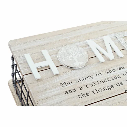 Vista 3 de Caja Decorativa DKD Home Decor Negro Natural Metal Madera MDF