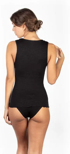 Vista 3 de EGI Camiseta sin mangas de lana de seda con cuello en V fabricada con orgullo en Italia.