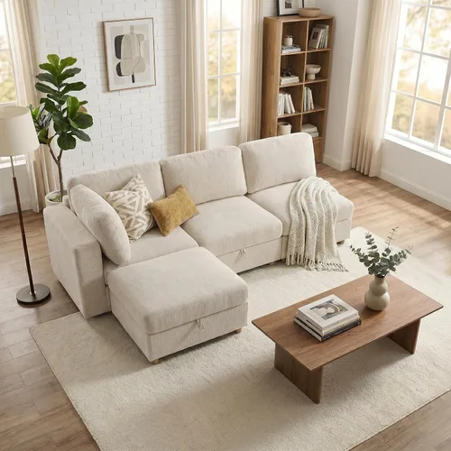 Vista 18 de ERYE Sofá modular de 68 pulgadas con asiento profundo, sofá modular de almacenamiento con respaldo y reposabrazos de combinación gratuita, sofá