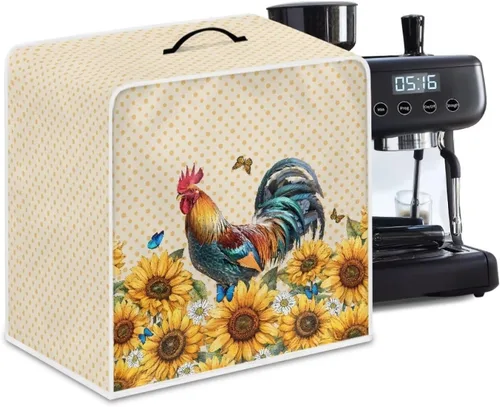 Vista 54 de Funda para cafetera, poliéster, azul, se adapta a la mayoría de máquinas de café estándar, protector resistente al polvo, huellas dactilares