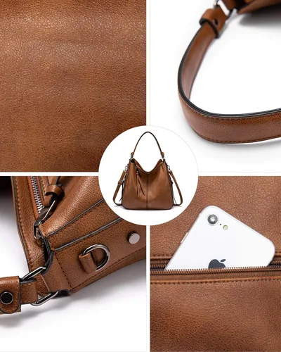 Vista 5 de Realer - Bolsa hobo para mujer grande cruzada al hombro