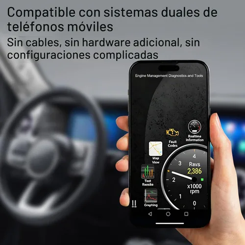 Vista 5 de OBD2 escáner Bluetooth lector de código de coche para Dual-OS El producto utiliza un protocolo público, principalmente diagnostica códigos de falla
