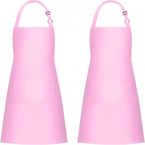 Vista 9 de Jubatus Paquete de 1 delantal con peto con 2 bolsillos, delantal de cocina de chef para mujeres y hombres, color negro