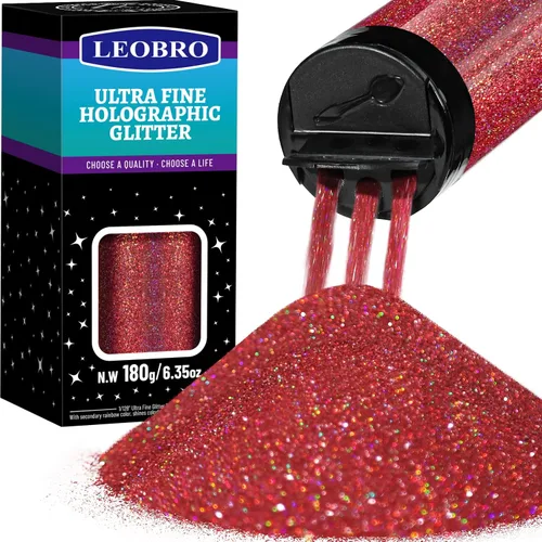 Vista 15 de Leobro - Brillantina plateada, 180g/6.35oz de brillo fino holográfico para resina, manualidades, vasos, uñas, cuerpo, diamante holográfico plateado