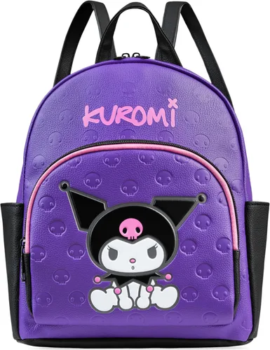 Vista 7 de Hello Kitty Sanrio Mochila para Adolescentes Mujeres Kawaii Mochila de Día de Cuero Sintético, Mochila, Mochilas para Viajes, Regalos para Mujeres