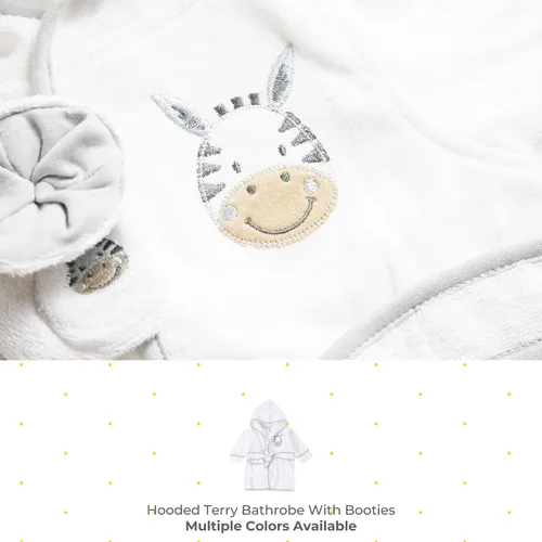 Vista 2 de Spasilk 100% Cotton Hooded Terry Bathrobe with Booties Baby Girl Gifts Baby Boy Gifts Shower Gift