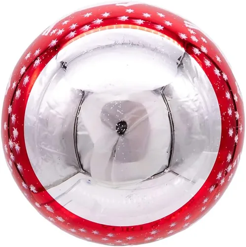 Vista 3 de Adornos de bola de cristal de reno rojo y verde de 3.150 in, juego de 6 piezas