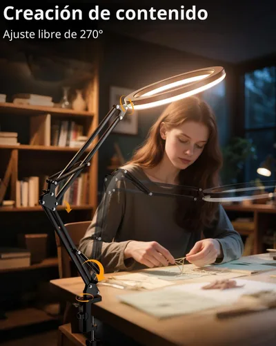 Vista 2 de UBeesize Anillo de luz de 12 pulgadas con soporte de teléfono superior, luz LED para selfie con soporte y soporte para teléfono para iPhone