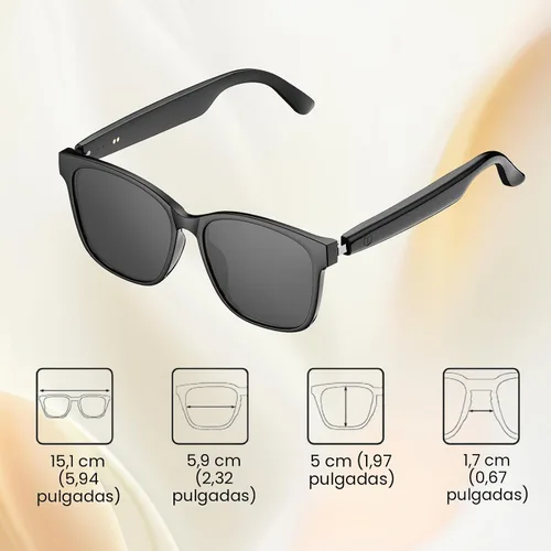 Vista 8 de Gafas Inteligentes AI, Gafas de Traducción Bluetooth 5.4 con 144 Idiomas y Acentos, Lentes con Filtro de Luz Azul, Gafas Inteligentes