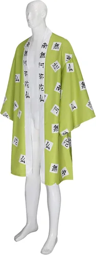 Vista 4 de Mens Cosplay Costume Halloween Haori Kimono Cape Cloak Robe