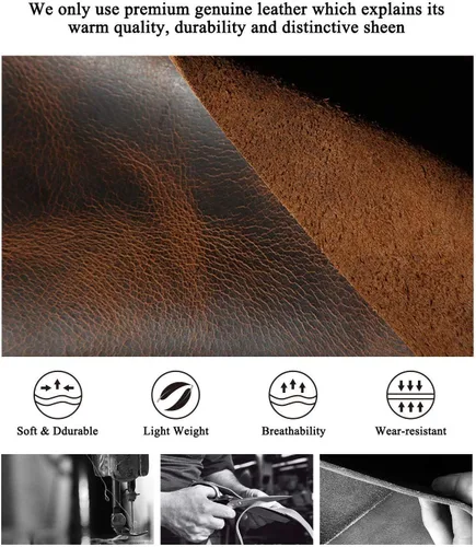 Vista 5 de BAIGIO Billetera de cuero genuino con cremallera alrededor de RFID bloqueo billetera plegable vintage multi tarjetero monedero, Negro -, Cartera Rfid