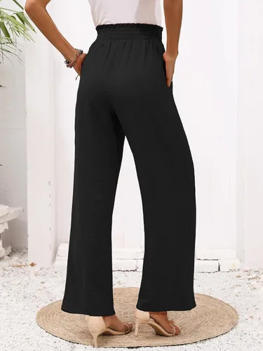 Vista 2 de Heymoments Wide Leg Pant for Women High Waist Trouser A01-negro