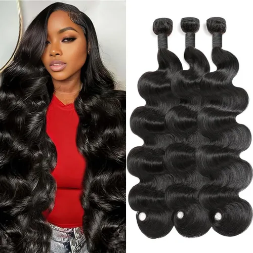 Vista 17 de Manojos de cabello humano ondulado de 20 pulgadas, 12A, 100% sin procesar, cabello virgen brasileño, ondulado, extensiones de cabello humano