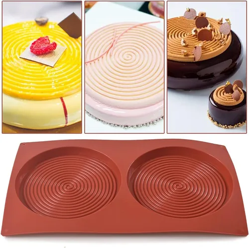 Vista 4 de ionEgg Moldes redondos de silicona, 5.4 pulgadas para tartas de queso, arcoíris y chocolate, paquete de 2