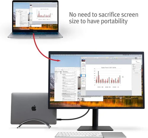 Vista 7 de Twelve South BookArc para MacBook Soporte de escritorio vertical que ahorra espacio para portátiles Apple (Gris Espacial) *No compatible con M1