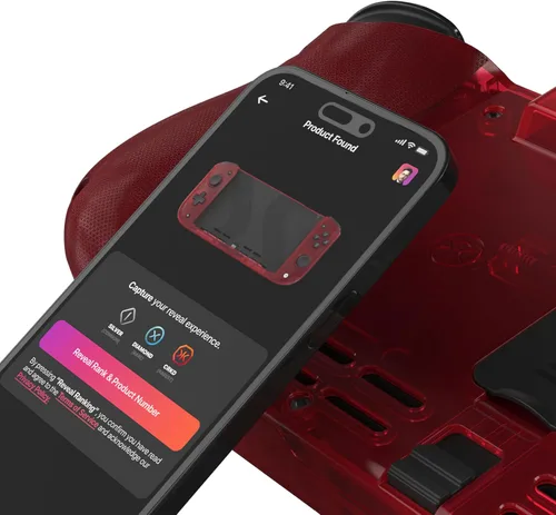 Vista 6 de Nitro Deck Crystal Collection with Carry Case - Professional Handheld Deck with Zero Stick Drift for Nintendo Switch and Switch OLED (Atomic Red)