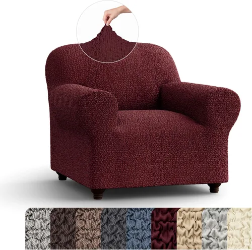 Vista 16 de PAULATO BY GA.I.CO. Funda elástica para sillón – Funda de sofá – Funda de sofá biplaza – Protector lavable de ajuste de forma de 1 pieza para Beige