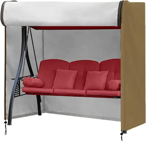 Vista 11 de FLYMEI Funda de columpio para exteriores, cubierta de hamaca de 2 plazas triples para porche, toldo y otros muebles de patio, impermeable